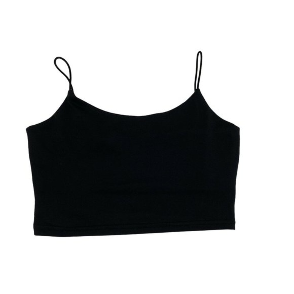 Blush Mark Womens Black Sleeveless Cropped Casual Camisole Tank Top Size XS